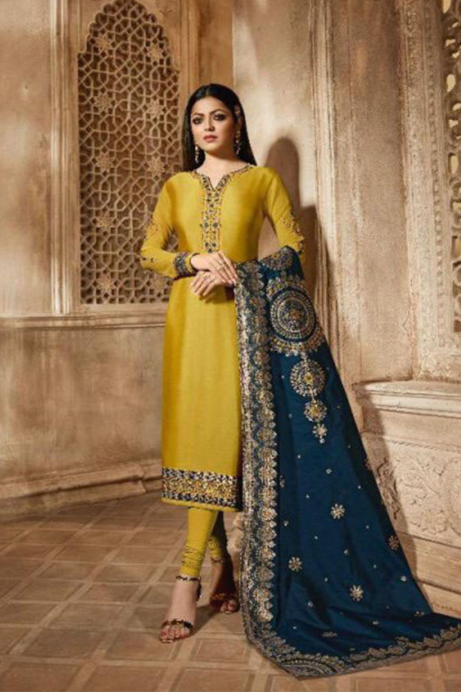 Yellow 3/4th Sleeve Designer Suit Salwar at Best Price in Bhopal |  Radharani Manufacturer
