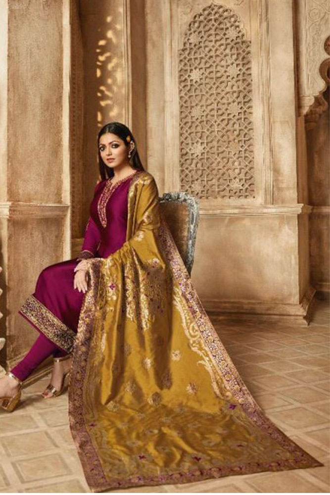 Salwar suit with banarasi 2024 dupatta